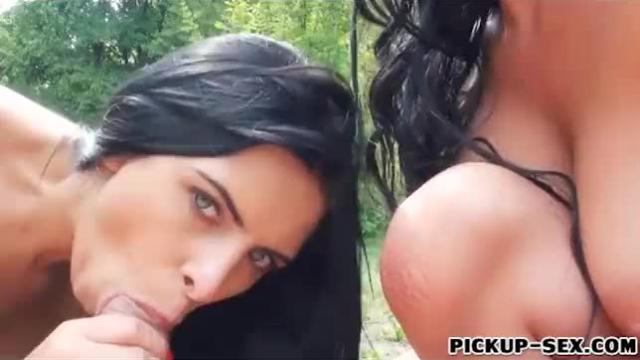 Two women grace joy and kira queen 3some for money