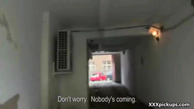 Public blowjob using euro slut for cash outdoor 06