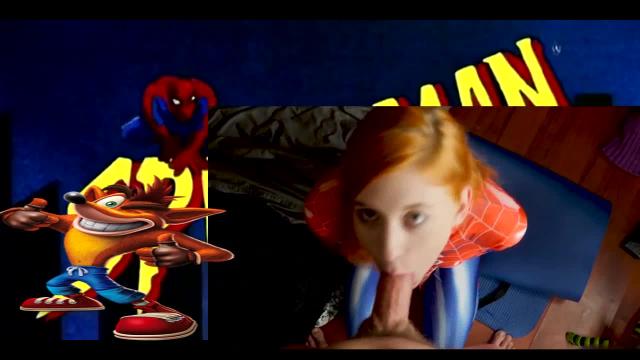 Spiderman cosplay blowjob mamada de mujer araña cosplay spiderman