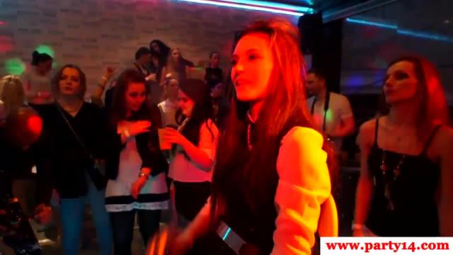 Party babe strokes strippers hard cock